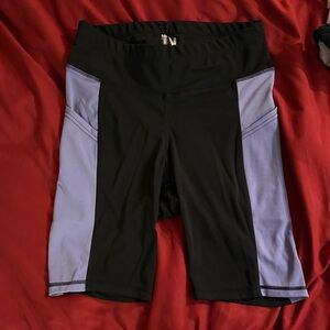 Women's Black and Blue Shorts